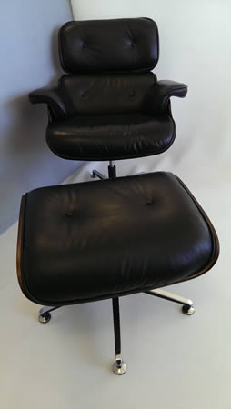 Retro Charles Eames Lounge Chair Leder schwarz mit Otoman 1499 €